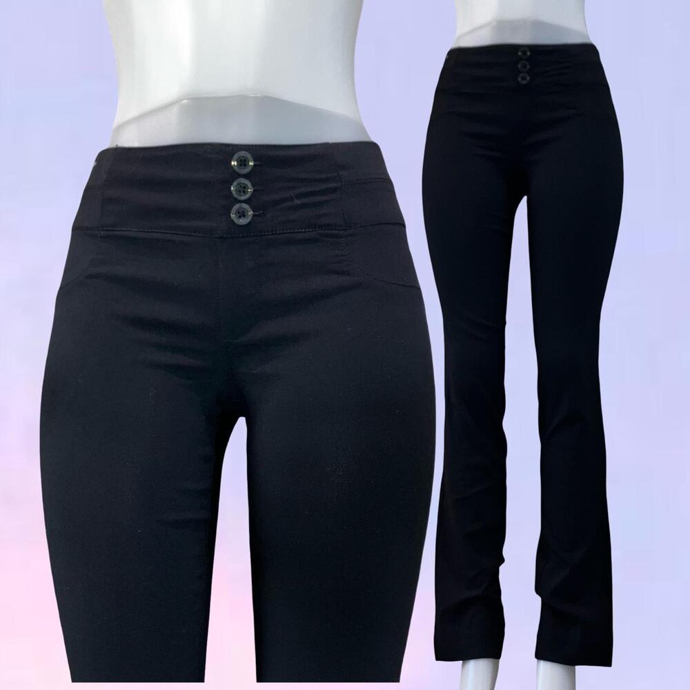 Vintage 90s y2k black flare button corporate office pants